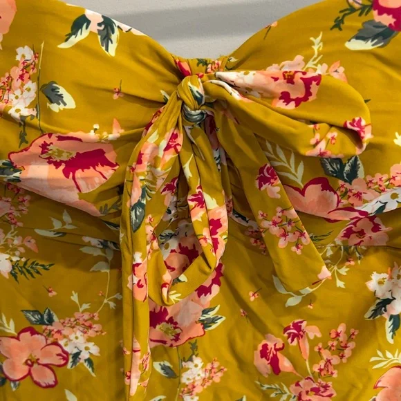 Simons Floral Mustard Swimsuit - Picture 2 of 8